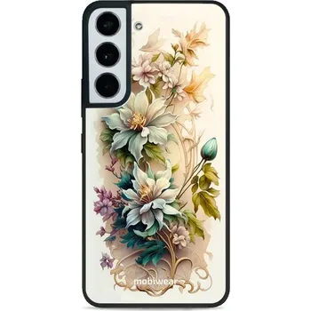 Pouzdro na mobilní telefon Lesklý kryt Mobiwear Glossy - Samsung Galaxy S22 - G014G Krémové květy (Prémiové lesklé pouzdro, obal, kryt Mobiwear Glossy na mobil Samsung Galaxy S22 - G014G Krémové květy, materiál Plast + TPU silikon - krytí po všech stranách, neošoupatelný potisk,)