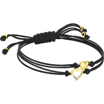 Náramek Náramek s prvky ze žlutého zlata a diamanty - srdce - 0,006 ct - ryzost 585 - 220.288/B