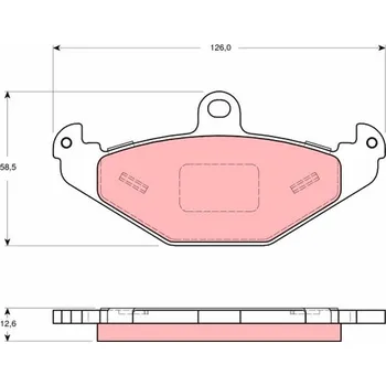 Brzdová destička Sada brzdových destiček, kotoučová brzda TRW GDB1494