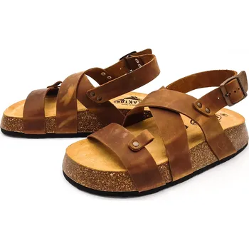 Dámské sandále Dámské kožené sandálky 636128 APURE ROBLE Plakton hnědá Barva: roble, Velikost: 42