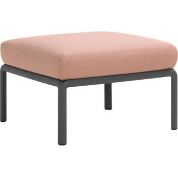 Zahradní pohovka Nardi Růžová látková zahradní podnožka Komodo s tmavě šedou podnoží 72 x 72 cm