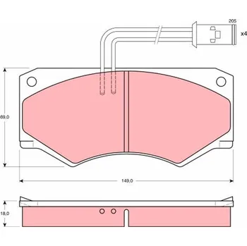 Brzdová destička Sada brzdových destiček, kotoučová brzda TRW GDB390