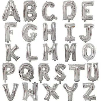 Balónek Nafukovací balónky písmena - stříbrné 82 cm Varianty: O