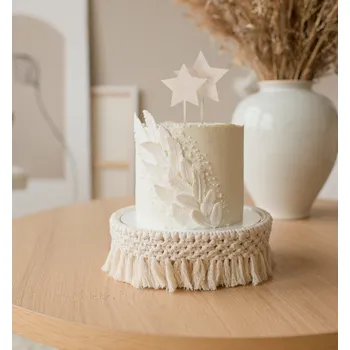 Vánoční dekorace Dřevěná zapichovací ozdoba HVĚZDIČKY (2 Ks)