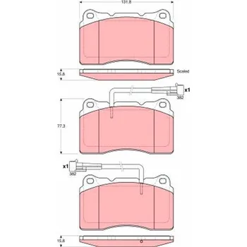 Brzdová destička Sada brzdových destiček, kotoučová brzda TRW GDB1603