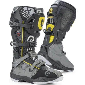 Moto obuv Moto boty ELEVEIT X-LEGEND šedo/neonově žluté - Velikost 46