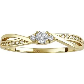 Prsten Zlatý prsten Ellen s Brilliance Zirconia - Y velikost obvod 48 mm QR1100GY-obvod 48 mm