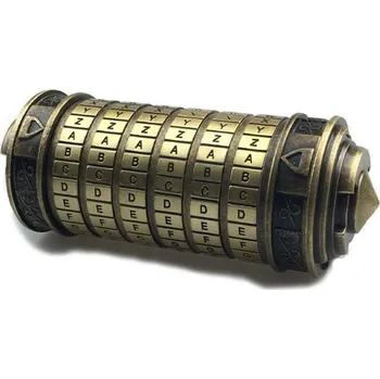 Hlavolam Cryptex Leonardo da Vinci kovový 14 x 5 cm