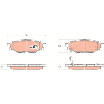 Brzdová destička Sada brzdových destiček, kotoučová brzda TRW GDB3373