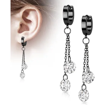 Náušnice Steel Edge Náušnice z chirurgické oceli 4073 Barva: Černá