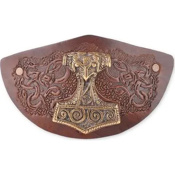 imago Kožená spona do vlasů Thorovo kladivo, barva hnědá