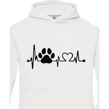 Chlapecká mikina Dětská mikina pro pejskařky Tep pejska, Barva Bílá, Velikost 122-128, Canvas Dětská mikina Bezvatriko.cz 0360