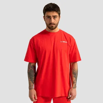 Pánské oblečení GymBeam Tričko Oversized Limitless Hot Red S červená