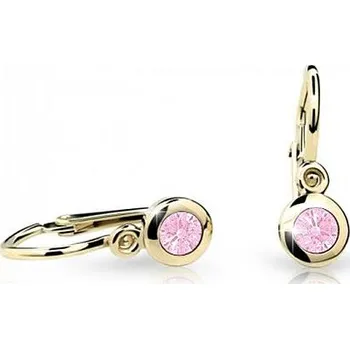 Náušnice Cutie Kids Jewellery c1537-10-20-x-1 Zlaté dětské náušnice na brizuru Cutie C1537 Pink – zlatý šperk ryzosti 585/1000 v Dárkovém balení s Certifikátem GBEYR-00135