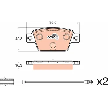 Brzdová destička Sada brzdových destiček, kotoučová brzda TRW GDB2054