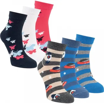 Dětské dívčí zkrácené vzorované ponožky RS 23-26 mix - HOLKA