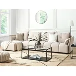 Pravá rohová pohovka Béžová 4místná Extra polštáře Moderní Beliani