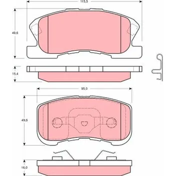 Brzdová destička Sada brzdových destiček, kotoučová brzda TRW GDB3220