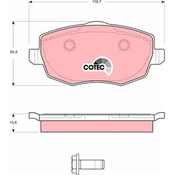 Brzdová destička Sada brzdových destiček, kotoučová brzda TRW GDB1593