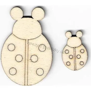 Dřevěné výřezy, Beruška, menší varianta, 2 x 3 cm, 1ks