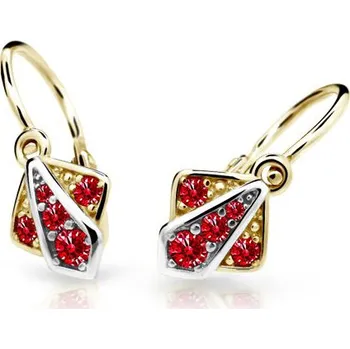 Náušnice Cutie Kids Jewellery c2241-10-40-x-1 Zlaté dětské náušnice na brizuru Cutie C2241 Ruby Dark – zlatý šperk ryzosti 585/1000 v Dárkovém balení s Certifikátem GBECRB-00597