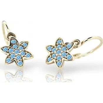 Šperk Cutie Kids Jewellery c2206-10-70-x-1 Zlaté dětské náušnice na brizuru Cutie kytičky C2206 Arctic Blue – zlatý šperk ryzosti 585/1000 v Dárkovém balení s Certifikátem GBEYM-00550