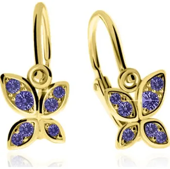 Náušnice Cutie Kids Jewellery c2259-10-60-x-1 Zlaté dětské náušnice na brizuru Cutie motýlci C2259 Dark Blue – zlatý šperk ryzosti 585/1000 v Dárkovém balení s Certifikátem GBEYT-00384