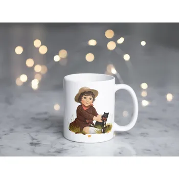 holčička a kočička - podzim