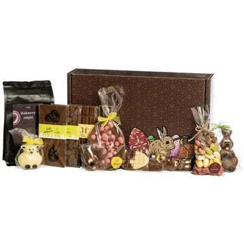 Čokoláda Čokoládovna Janek Velikonoční krabice plná čokolády 925 g