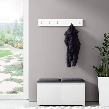 Předsíňová stěna Předsíňová stěna Emi 5 - bílá Barva panelů: Černá - Trinity 16