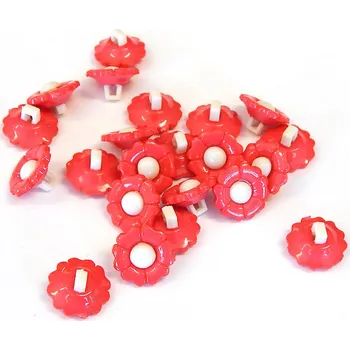 Knoflík GU529, Knoflíky, plastové, Květina růžová, 15mm / 1ks