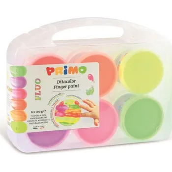 Vodová barva Prstové barvy Primo fluo v kelímku 6ks 947310