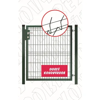 Plot Jeklová branka šíře 1000 mm, výplň panel 3D, žárový zinek + RAL 6005