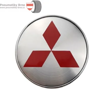 Poklice na kolo Středové krytky kol - pokličky Mitsubishi 60 chrom/red