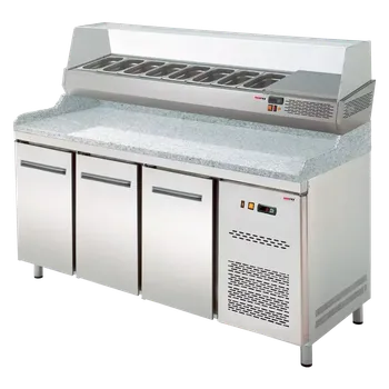 Stůl chladicí elektrický GN 1/1 pizza dvoudvéřový, 7x zásuvka | REDFOX - RTP 3D