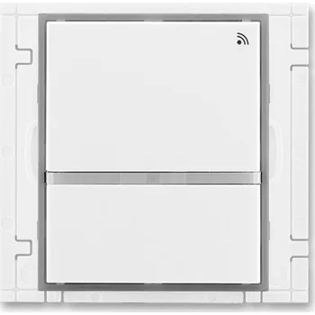 vypínač a zásuvka 3299E-A21908 04 Vysílač ABB RF 868 MHz dvojtlačítkový, nástěnný, bílá/ledová šedá, ABB, Element