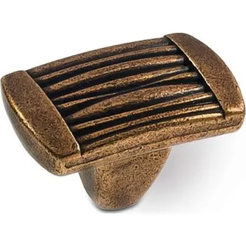 Nábytkové kování Rustikální úchytka CALIFORNIA, kovová, staromosaz, délka 37 mm 2163-37 ZN58