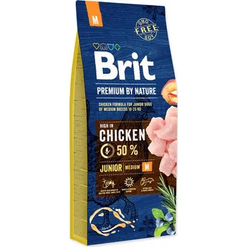 Krmivo pro psa Brit Premium by Nature Junior Medium Breed Chicken 15 kg 1 pytel 15 kg