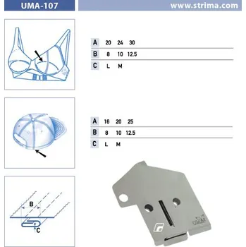 Texi Zakladač pro dvojjehlové šicí stroje UMA-107 25/12,5 M