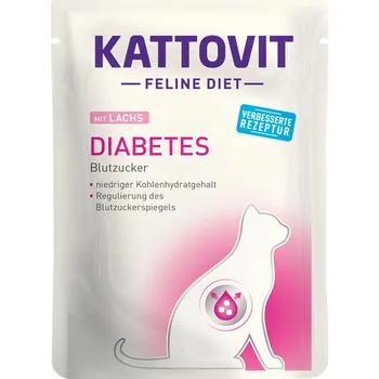 Krmivo pro kočku 12x85g Kattovit Feline Diabetes / nadváha - losos