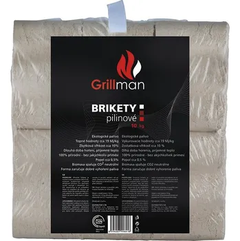 Tuhé palivo GRILLMAN Dřevěné brikety 10 kg
