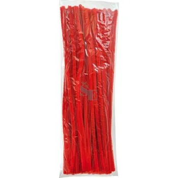 Hobby drát Chlupaté modelovací drátky jednobarevné 30cm 100ks červené 2470048