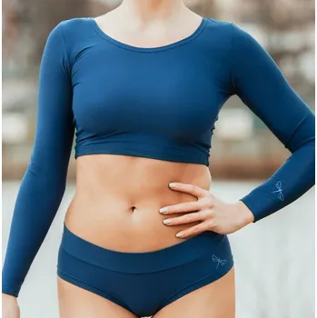 Dámský svetr Dragonfly,Crop top PAVI 28, petrolejová M