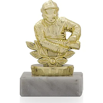Figurka hasiči, zlatá, 9cm, včetně podstavce