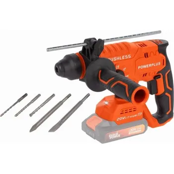 PowerPlus POWDP15630 - Aku kombinované kladivo 20V bezuhlíkové (bez AKU) + Ochranné brýle + pracovní rukavice v hodnotě 149,-