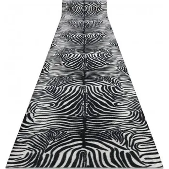 Koberec Balta Běhoun pogumovaný DIGITAL ZEBRA Zvířecí kůže bílý černý Šíře: 65 cm