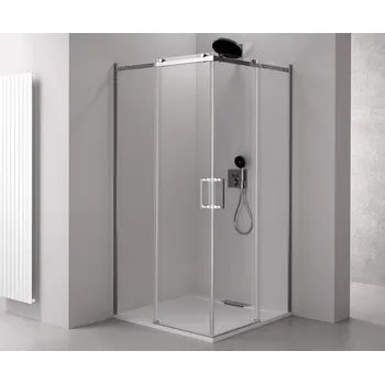 Polysan THRON ROUND obdélníkový sprchový kout 1100x900mm, kulaté pojezdy, rohový vstup