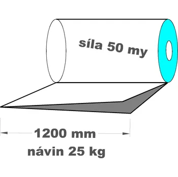 Obalový materiál LDPE fólie polohadice 1.A kvalita 1200 mm 50 my 1 kg