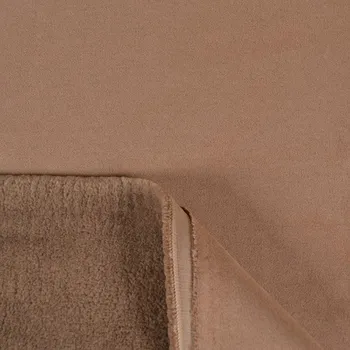 Imitace broušené kůže s beránkem Lena světle hnědá