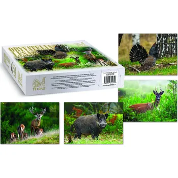 Puzzle Lovecká sada puzzle TETRAO - lesní obyvatelé, 4x54 dílků